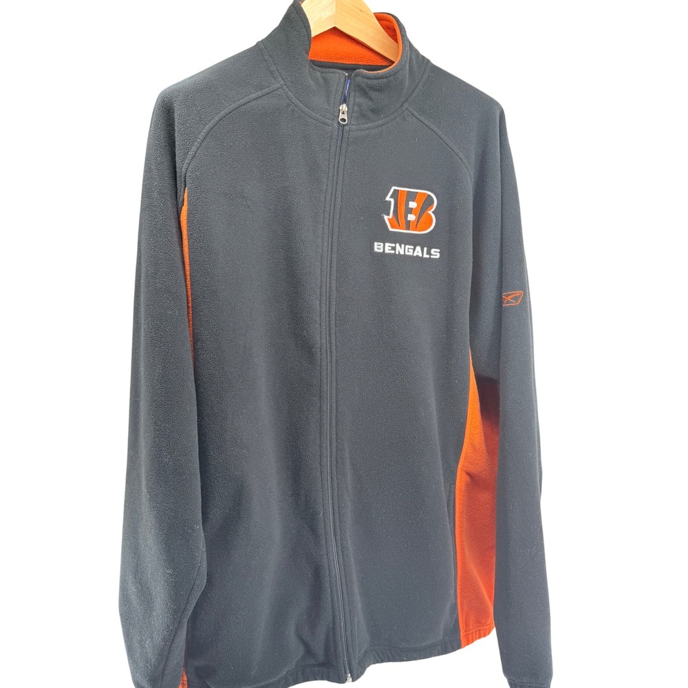 Cincinnati Bengals NFL Fleece Jacket Full Zip Black Orange Mens Football‎